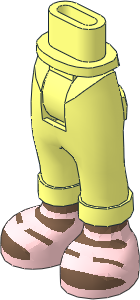 Figure Friends Hips and Legs with Folded Trousers with White Feet and Metallic Pink Sandals Pattern