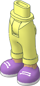 Figure Friends Hips and Legs with Folded Trousers with white Feet and Medium Lavender Shoes with White Laces and Sole Pattern