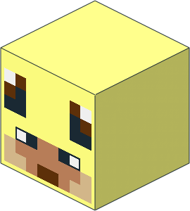 Minifig Head Cuboid with Minecraft Turtle Skin Warrior Pattern