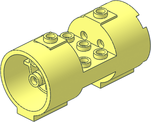 Cylinder  3 x  6 x  2.667 Horizontal with Hollow Studs
