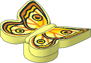Animal Butterfly with Stud Tube with Yellow, Orange and Black Wings Pattern