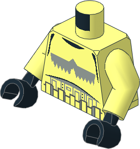 Minifig Torso with Arms and Hands with SW Stormtrooper Armour Grey Pattern
