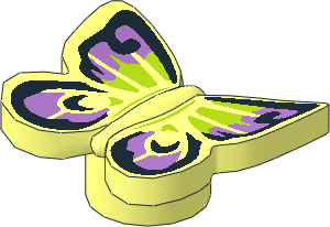 Animal Butterfly with Stud Tube with Black, Medium Lavender and Lime Wings Pattern