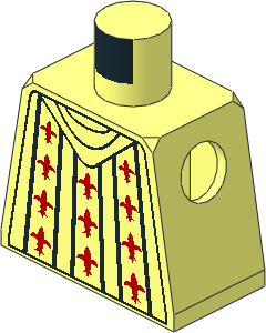 Minifig Torso with Collar and Red Fleur-de-Lis Pattern