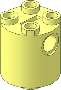 Cylinder  2 x  2 x  2 Robot Body without Bottom Axle Holder