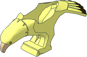 ~Animal Eagle Body Lower with Beak, Eyes and Dark Brown Tail Feathers Pattern