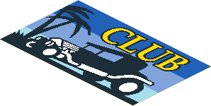 Sticker  2.3 x  3.9 with "CLUB" Hot Rod Logo