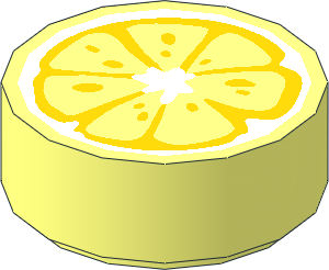 Tile  1 x  1 Round with Orange Fruit Slice Pattern