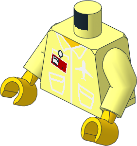 Minifig Torso with Arms and Hands with Airplane Logo and "AIR" Badge Pattern