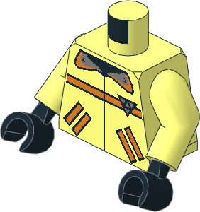 Minifig Torso with Arms and Hands with RES-Q Orange Pockets and Logo Pattern