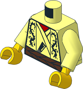 Minifig Torso with Arms and Hands with Samurai Dragon Robe Pattern