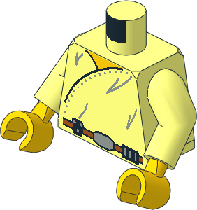 Minifig Torso with Arms and Hands with SW Wrap-Around Tunic Pattern