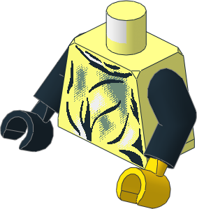 Minifig Torso with Arms and Hands with SW Camouflage Smock Pattern