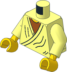 Minifig Torso with Arms and Hands with SW Ben Kenobi Pattern