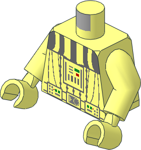 Minifig Torso with Arms and Hands with SW Darth Vader Death Star Pattern