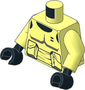 Minifig Torso with Arms and Hands with SW Scout Trooper Bluish Grey Pattern