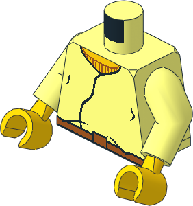 Minifig Torso with Arms and Hands with SW Closed Shirt and Brown Belt Pattern