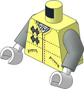 Minifig Torso with Light Grey Arms and Hands with SW Hoth Trooper Pattern