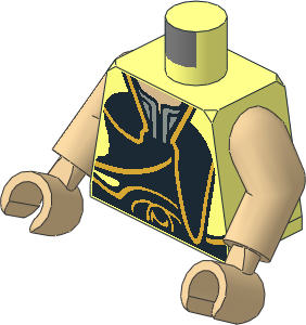 Minifig Torso with Arms and Hands with SW Gungan Gold Trim Pattern