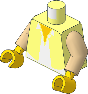 Minifig Torso with Arms and Hands with SW Vest, White Shirt & Yellow Neck Pattern