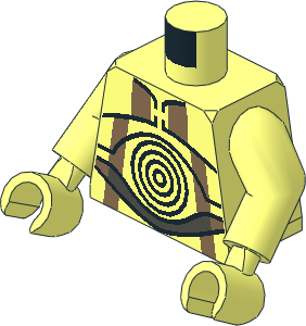 Minifig Torso with Arms and Hands with SW Protocol Droid Pattern