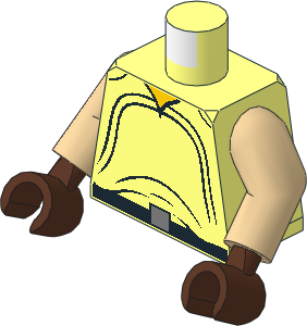 Minifig Torso with Arms and Hands with SW Loose Shirt, Black Belt and Silver Buckle Pattern