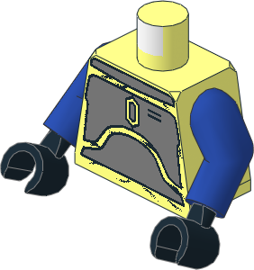 Minifig Torso with Arms and Hands with SW Blast Armour (Silver Plates) Pattern