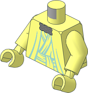 Minifig Torso with Arms and Hands with SW Robe, Sash and Silver Neck Clasp Pattern