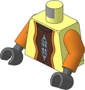Minifig Torso with Arms and Hands with SW Nute Gunray Pattern