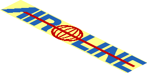 ~Pattern "AIR LINE" with Red Globe Logo