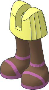 Figure Friends Legs with Short Skirt with Medium Brown Legs and Metallic Pink Ankle and Foot Strap Sandals Pattern