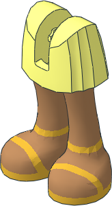 Figure Friends Legs with Short Skirt with Medium Nougat Legs and Gold Ankle and Foot Strap Sandals Pattern