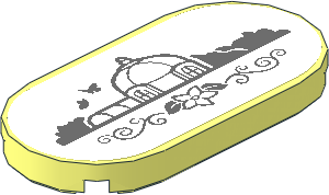 Tile  2 x  4 with Rounded Ends with Botanical Garden Sketch Sticker