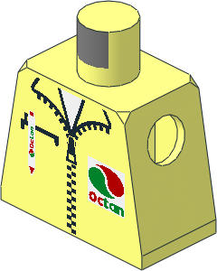 Minifig Torso with Zipper Jacket, Pen and Octan Logo Pattern