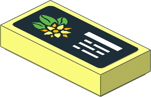 Tile  1 x  2 with Plumeria Sign Sticker