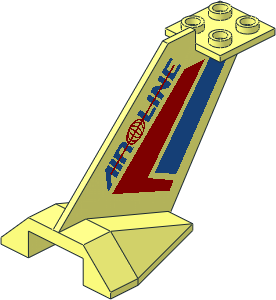 Tail Plane with Blue "AIR LINE" with Red Wire Frame Globe Logo and Stripes Pattern