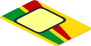 ~Sticker  0.9 x  1.5 with Black "1" in White Square and Red an Green Stripes - Common Geometry