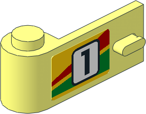 Door  1 x  3 x  1 Left with Black "1" in White Square and Red an Green Stripes Sticker