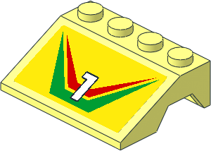 Car Mudguard  3 x  4 with White "1" and Red an Green Stripes Sticker