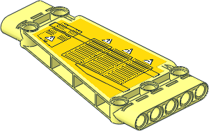 Technic Panel  5 x 11 Trapezium with Air Outlet Grilles, Hatches and Electricity Danger Signs Sloped Right Sticker