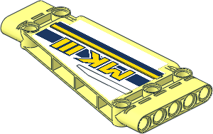 Technic Panel  5 x 11 Trapezium with Yellow "MKIII", Dark Blue and Yellow Stripes Sloped Right Sticker