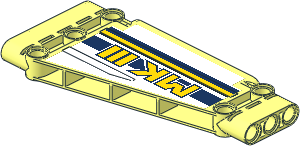 Technic Panel  5 x 11 Trapezium with Yellow "MKIII", Dark Blue and Yellow Stripes Sloped Left Sticker