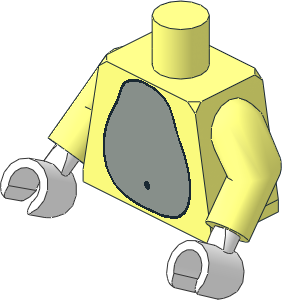 Minifig Torso with Arms and Hands with Light Grey Waist Pattern