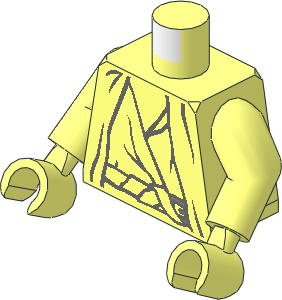 Minifig Torso with Arms and Hands with LOTR Cloak with Dark Bluish Grey Folds Pattern