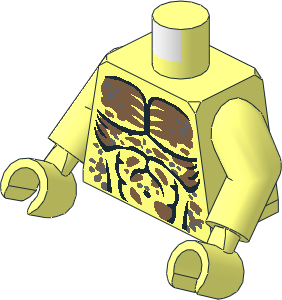 Minifig Torso with Arms and Hands with LOTR Uruk-Hai Lurtz Muscles Outline Pattern