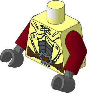 Minifig Torso with Arms and Hands with LOTR Leather Armour with Buckle Pattern