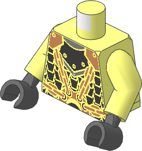 Minifig Torso with Arms and Hands with Plate Mail and Copper Chains Pattern