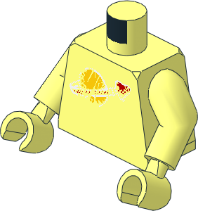 Minifig Torso with Arms and Hands with Classic Space Simulated Wear Pattern