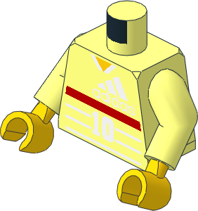 Minifig Torso with Arms and Hands with Soccer Shirt "10" and "ZIDANE" Pattern