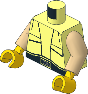Minifig Torso with Arms and Hands with SW Pocket-Vest and Techno-Buckle Pattern